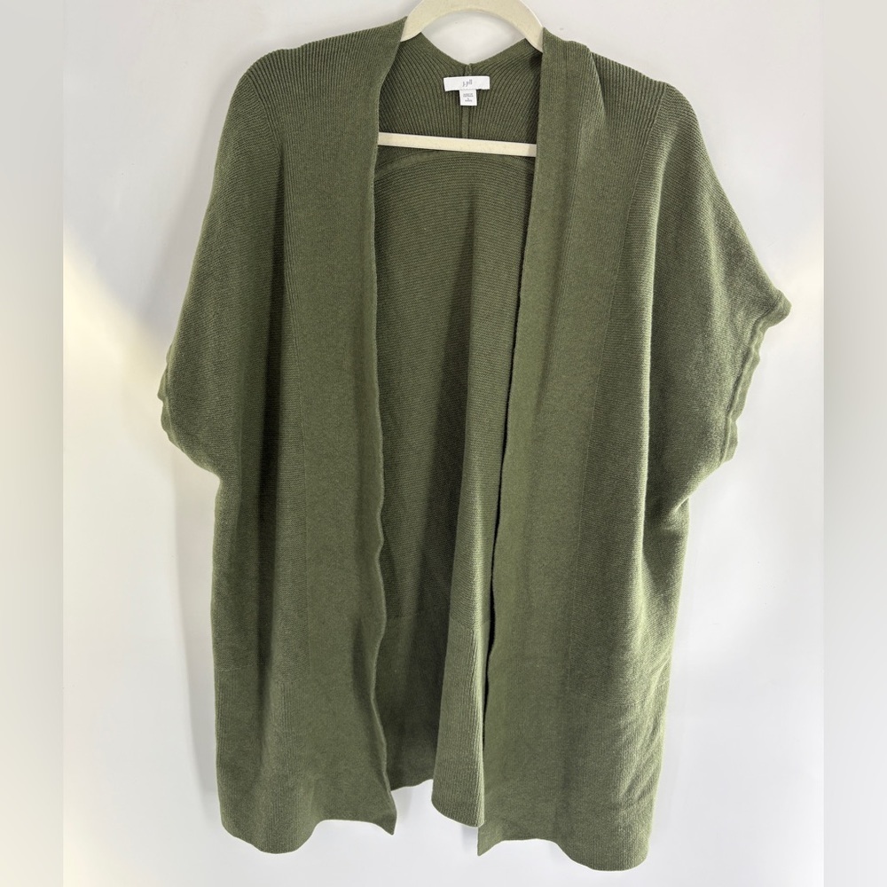 J. Jill Forest Green Open Front Cardigan - Picture 1 of 8